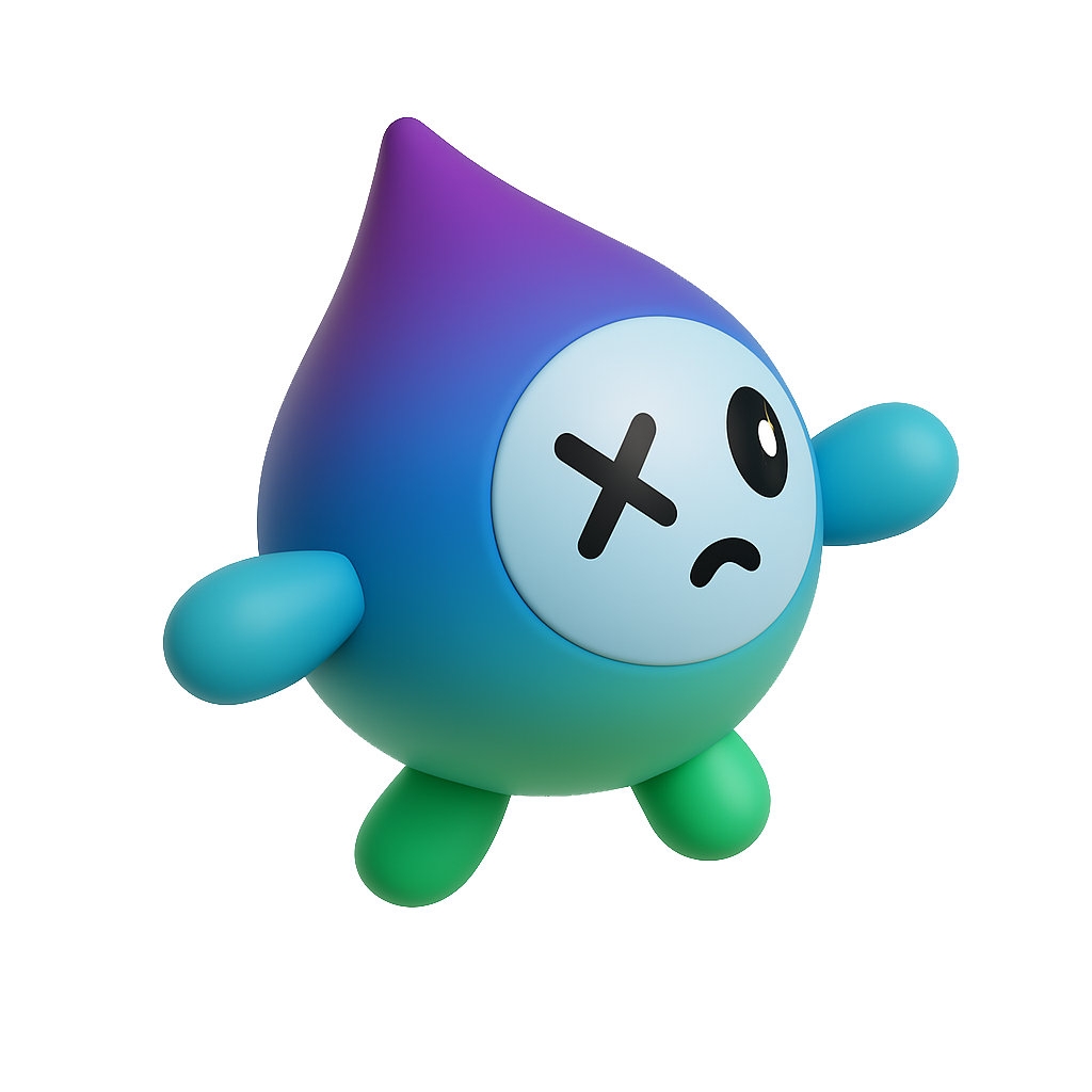 Drupy looking unsure in neon city